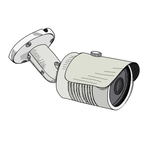 Fehér Háttér Video Megfigyelő Kamera Ikon — Stock Vector