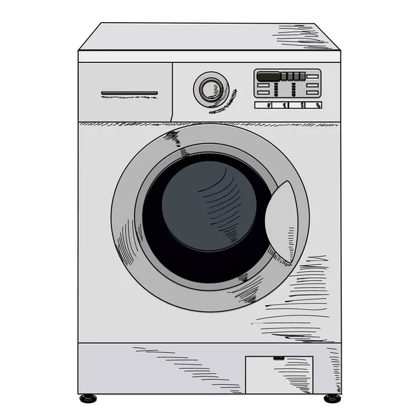 Técnica Uma Máquina Lavar Fundo Branco — Vetor de Stock