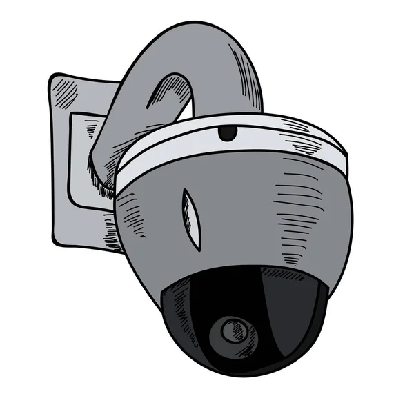 Fond Blanc Caméra Surveillance Vidéo Icône — Image vectorielle