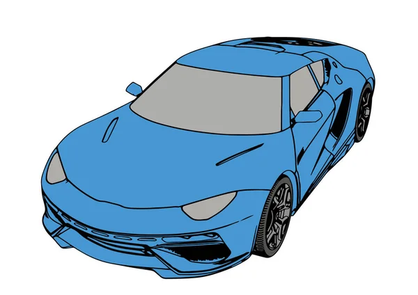 Vector Coche Deportivo Azul — Archivo Imágenes Vectoriales