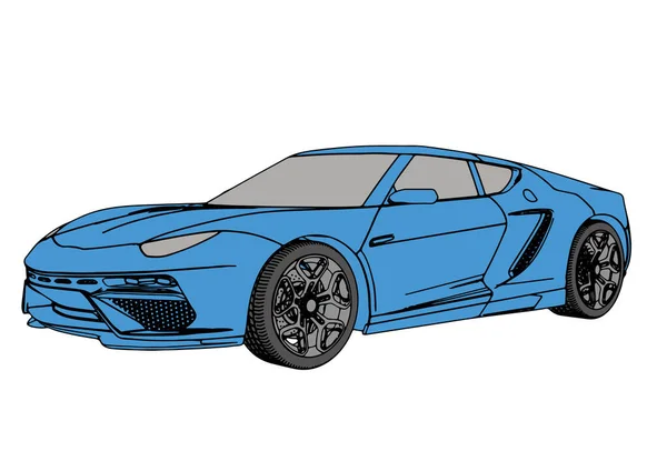 Azul Esporte Carro Vetor — Vetor de Stock