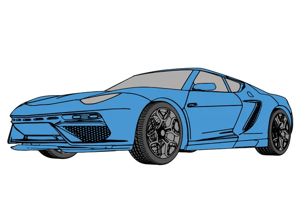 Синий Вектор Спортивного Автомобиля — стоковый вектор