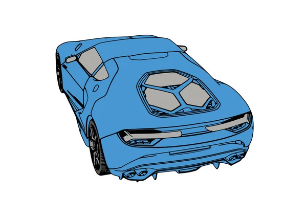 Azul Esporte Carro Vetor — Vetor de Stock