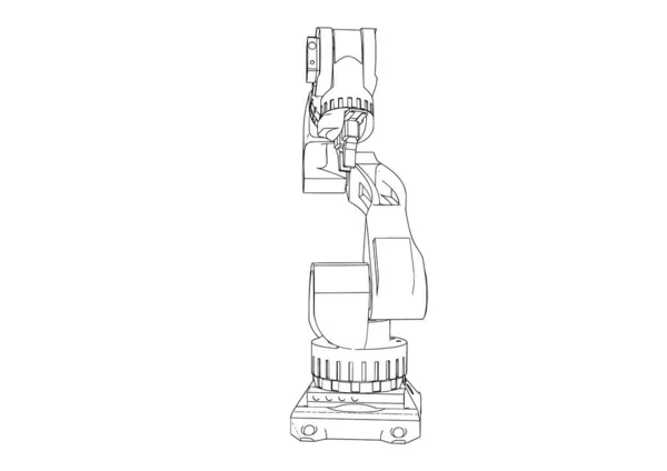 Skiss Robotarm Vektor — Stock vektor