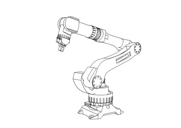 Sketch Robotic Arm Vector — Stock Vector