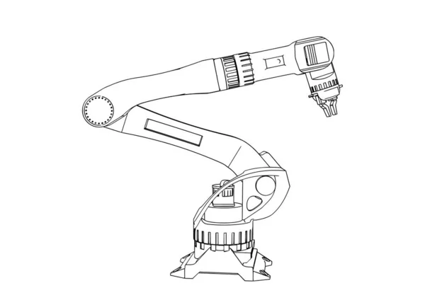 Skiss Robotarm Vektor — Stock vektor