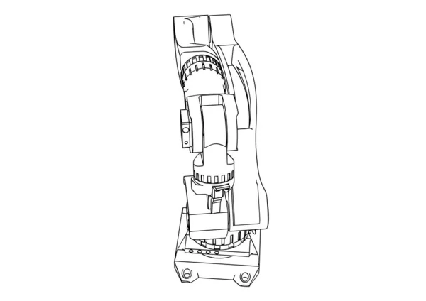 Skizze Roboterarm Vektor — Stockvektor