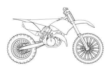 Beyaz arkaplanda motosiklet vektörü çiz