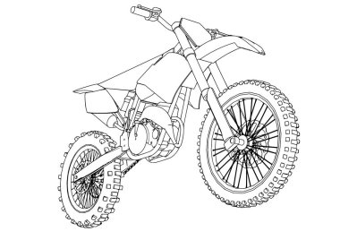 Beyaz arkaplanda motosiklet vektörü çiz