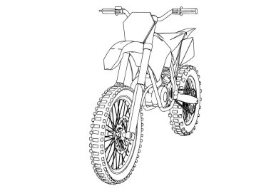 Beyaz arkaplanda motosiklet vektörü çiz