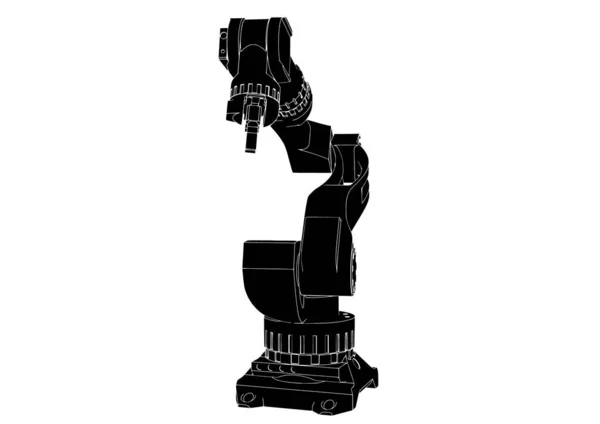 Silhouette Roboterarm Vektor — Stockvektor