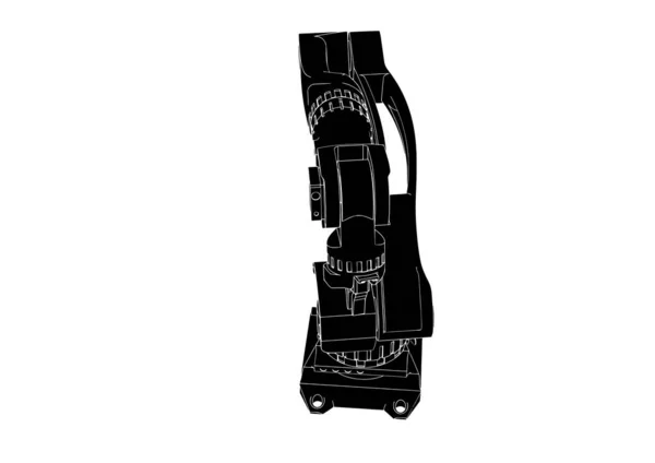 Силуэт Роботизированный Вектор Руки — стоковый вектор