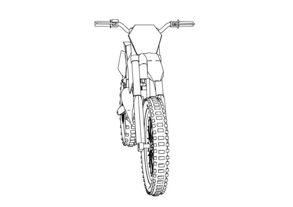 Croquis Vecteur Moto Sur Fond Blanc — Image vectorielle