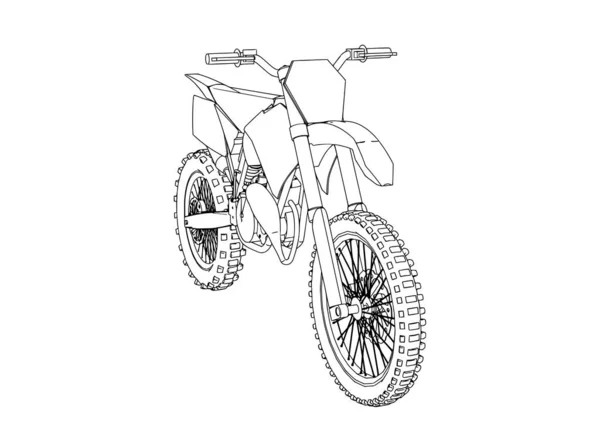 Bosquejo Vector Motocicleta Sobre Fondo Blanco — Vector de stock