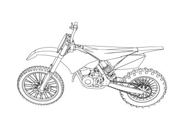 Beyaz arkaplanda motosiklet vektörü çiz
