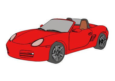 kırmızı spor araba vektörü