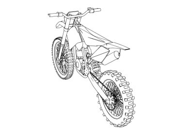 Beyaz arkaplanda motosiklet vektörü çiz