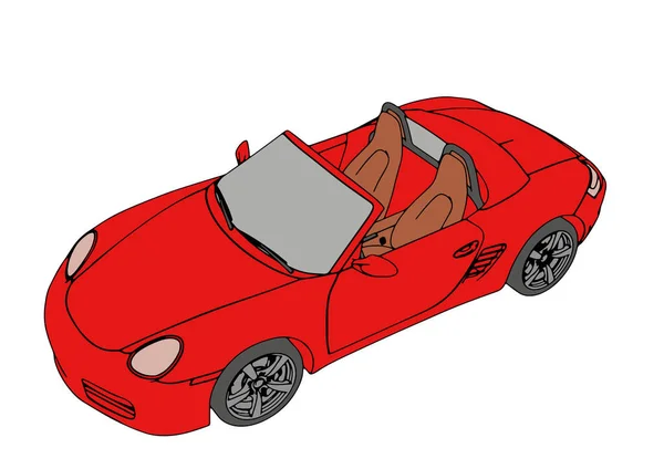 Červený Sportovní Auto Vektor — Stockový vektor