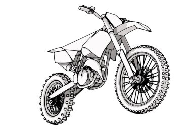 Beyaz arkaplanda motosiklet vektörü çiz