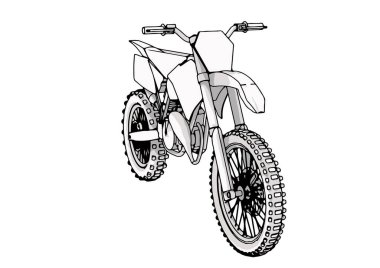 Beyaz arkaplanda motosiklet vektörü çiz
