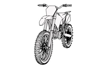 Beyaz arkaplanda motosiklet vektörü çiz