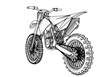 Beyaz arkaplanda motosiklet vektörü çiz