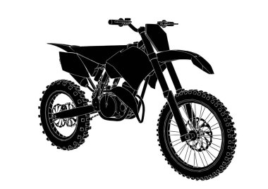 Beyaz arkaplanda motosiklet silueti vektörü