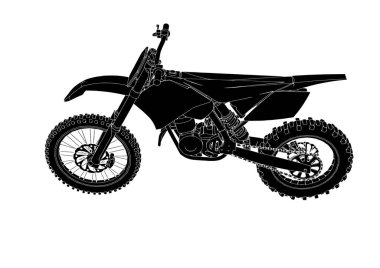 Beyaz arkaplanda motosiklet silueti vektörü