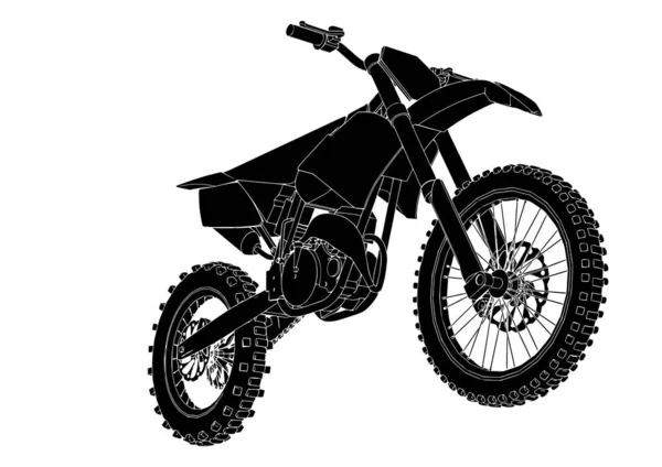 Motorrad Silhouetten Vektor Auf Weißem Hintergrund — Stockvektor