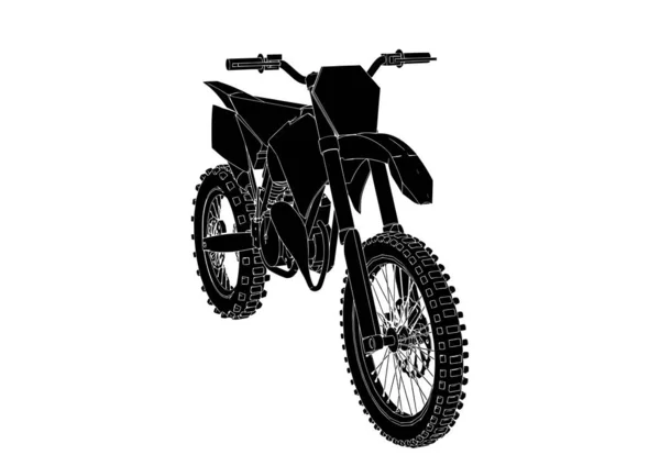 Motorcycle Silhouette Vector White Background — Stock Vector