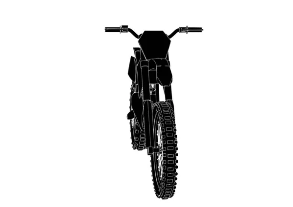 Vector Silueta Motocicleta Sobre Fondo Blanco — Vector de stock
