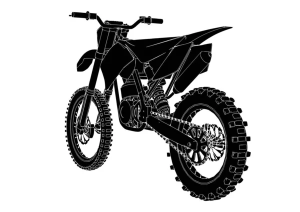 Vector Silueta Motocicleta Sobre Fondo Blanco — Archivo Imágenes Vectoriales