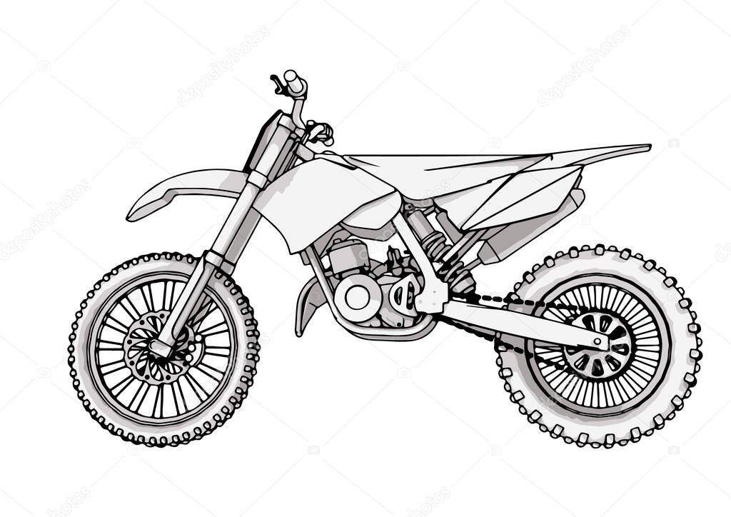 sketch motorcycle vector on a white background