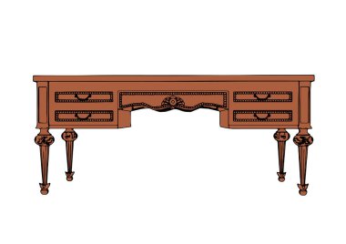 beyaz arkaplanda kahverengi yazı masası vektörü