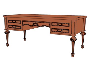 beyaz arkaplanda kahverengi yazı masası vektörü