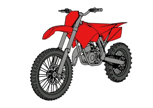 Red Motorcycle Vector White Background — Stock Vector