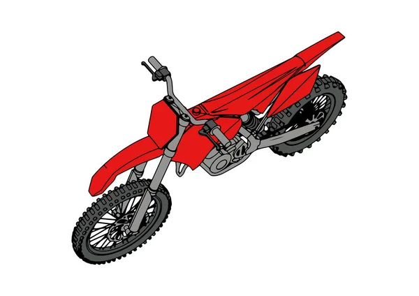 Vetor Motocicleta Vermelho Fundo Branco — Vetor de Stock