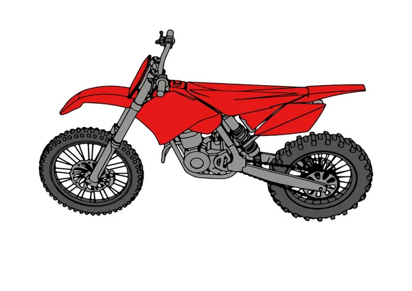 Red Motorcycle Vector White Background — Stock Vector