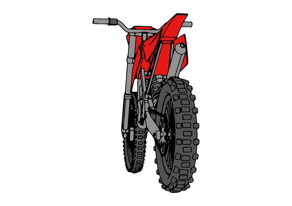 Red Motorcycle Vector White Background — Stock Vector