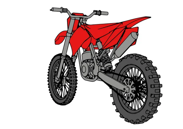 Red Motorcycle Vector White Background — Stock Vector