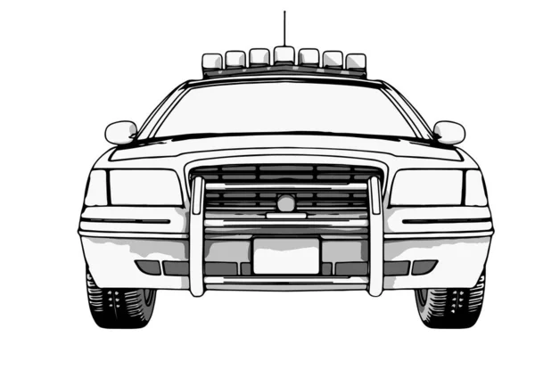 Voiture Police Croquis Vecteur — Image vectorielle