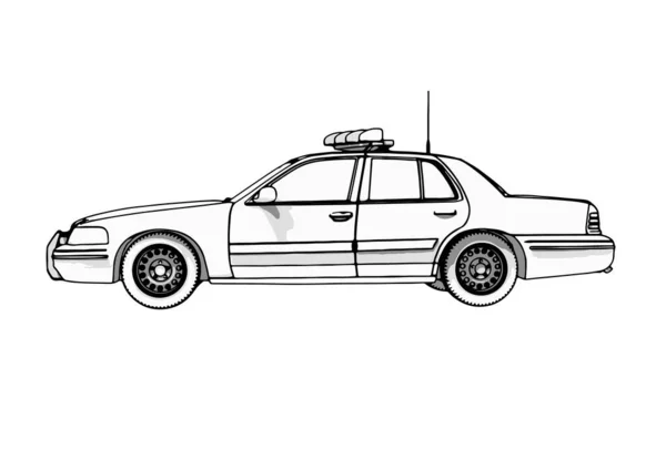 Police Car Sketch Vector — Stock Vector