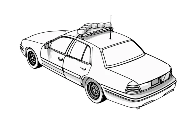 Polícia Carro Esboço Vetor — Vetor de Stock