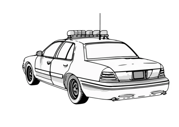 Police Car Sketch Vector — Stock Vector