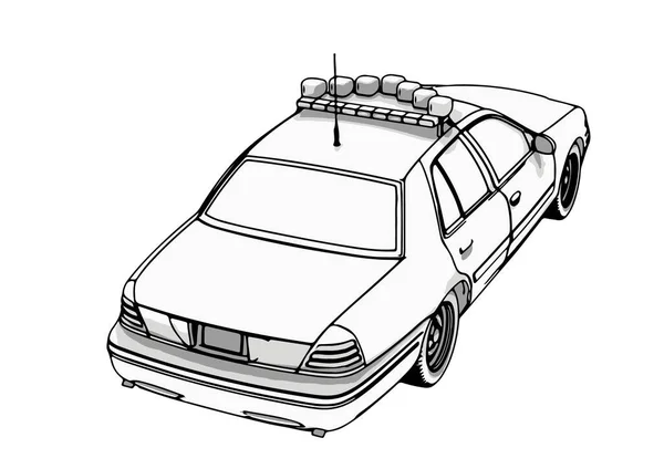 Voiture Police Croquis Vecteur — Image vectorielle