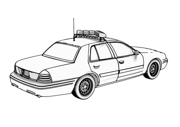 Voiture Police Croquis Vecteur — Image vectorielle