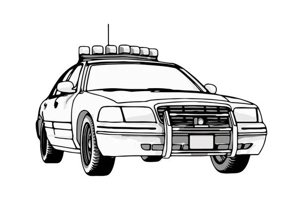Polícia Carro Esboço Vetor — Vetor de Stock