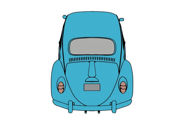 Μπλε Ρετρό Αυτοκίνητο Διάνυσμα Λευκό Φόντο — Διανυσματικό Αρχείο