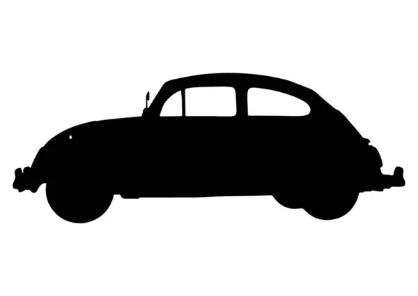 Silueta Retro Coche Vector Sobre Fondo Blanco — Vector de stock