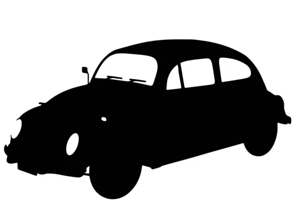 Silhouette Retro Car Vector White Background — Stock Vector